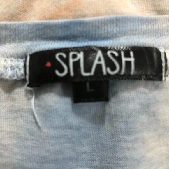 🎄 Splash  tie dye T-shirt orange/blue SZ L - Picture 6 of 7